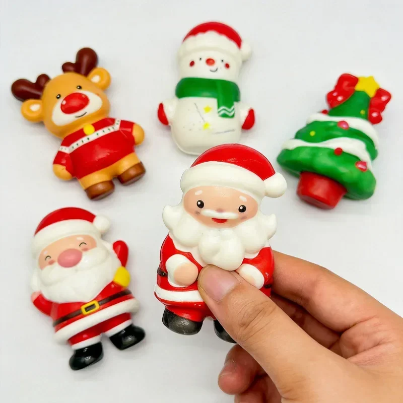 New Christmas Squishy Slow Rising Toys Santa Reindeer Snowman Tree Stress Relief Squeeze Toy Holiday Desktop Decor Gift for Kids