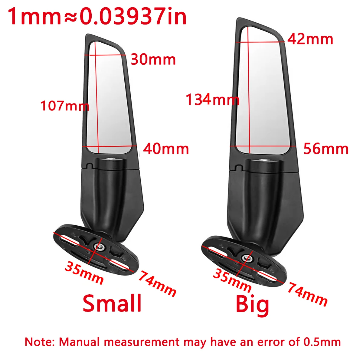 For YAMAHA YZF R15 R125 R25 R3 V3 R65 LE Motorcycle Modified Wind Wing Adjustable Rotating Rearview Mirror