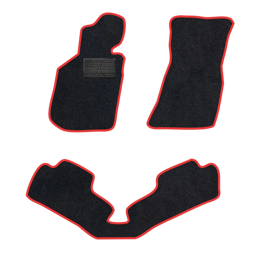 

Car Floor Mat For Bmw 4 series 2020-Present G23 Convertible Polyester suede Anti Slip black Backing red Binding Trim Edge
