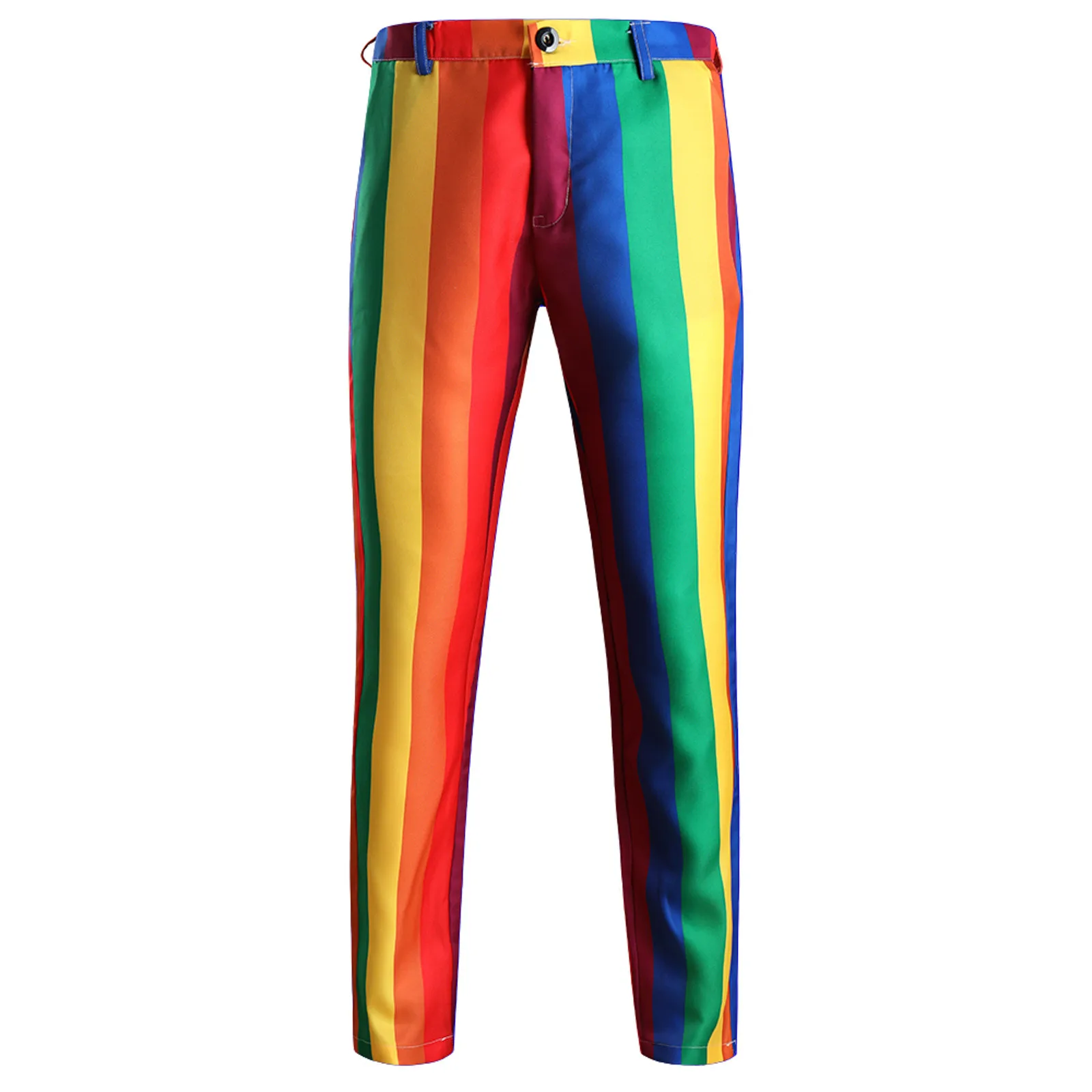 Pantaloni con stampa a strisce arcobaleno per uomo moda Business pantaloni Casual pantaloni da uomo pantaloni festa di nozze abbigliamento sociale traspirante 4