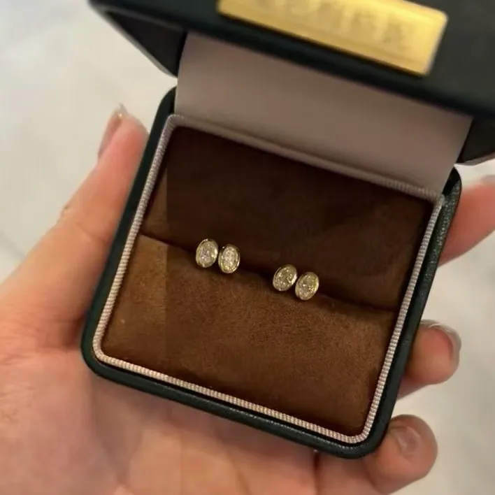 

Minimalism 925 Sterling Silver High Carbon Diamond Ear Stud Simple Bezel Moissanite Basic Unisex Fine Earring Men Daily Jewelry