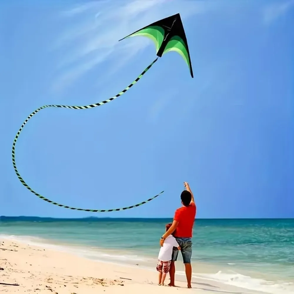 New Easy Fly 1.6m Large Delta Kite Long Tail Ripstop Good Flying Kite with 100M Kite Line Rainbow Kite Family Trips