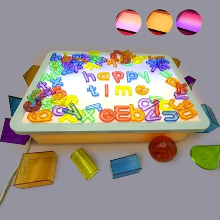 

16" LED Light Table for Toddlers with 10 Brightness Levels and 3 Color Modes Durable Portable Light Box for Sensory Play Tracin