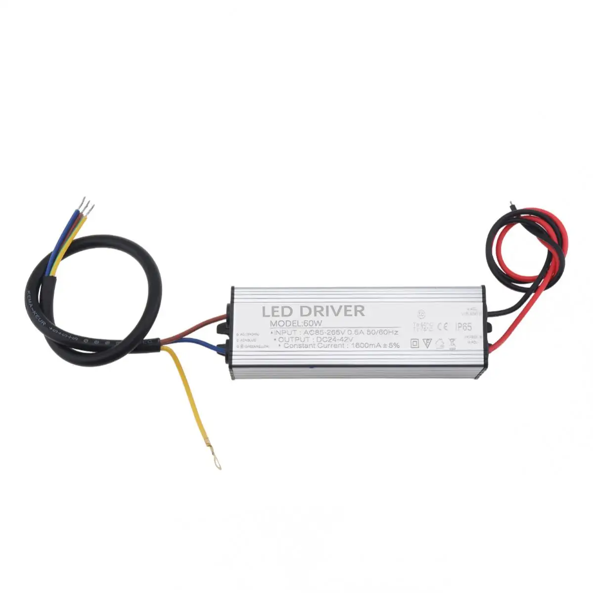 60W Waterproof LED Driver 85-265V AC TO 24-42V DC LED Power Supply Transformer Adapter Drive Power Supply