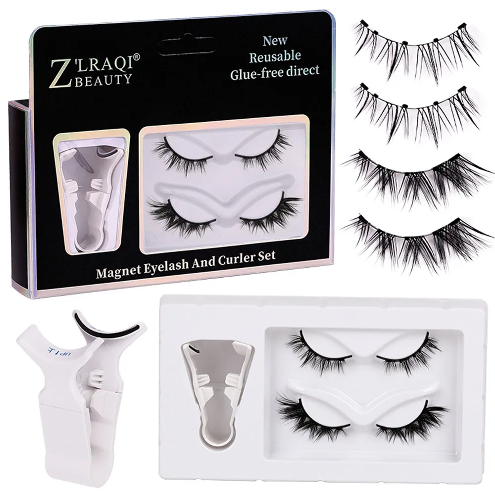 2 Pairs Magnetic False Eyelashes Kit Reusable 3d Magnetic Eyelashes Multi-style Easy To Wear Eye Makeup False Eyelashes Supplies