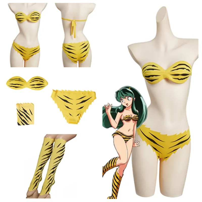 

Lum Cosplay Swimsuit Costume Anime Urusei Yatsura Role Play Women Sexy Swimwear Summer Bikini Outfits Halloween Carnival Suit