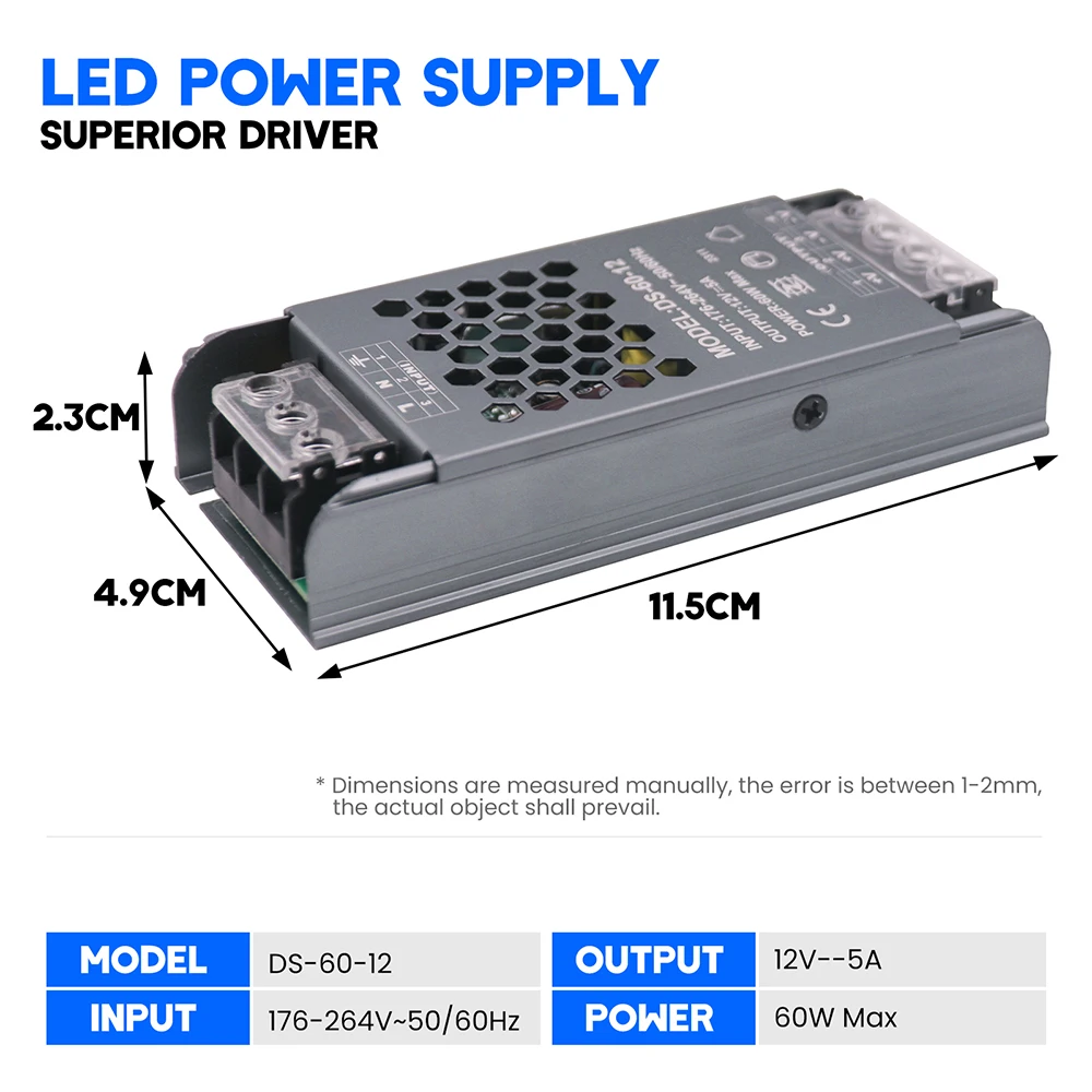 NONE 12V 24V 60W 100W 150W 200W 300W 400W Transformator Netzteil 110V 220V 230V AC auf 12 24 Volt DC LED Streifen Glühbirne LED Treiber 6