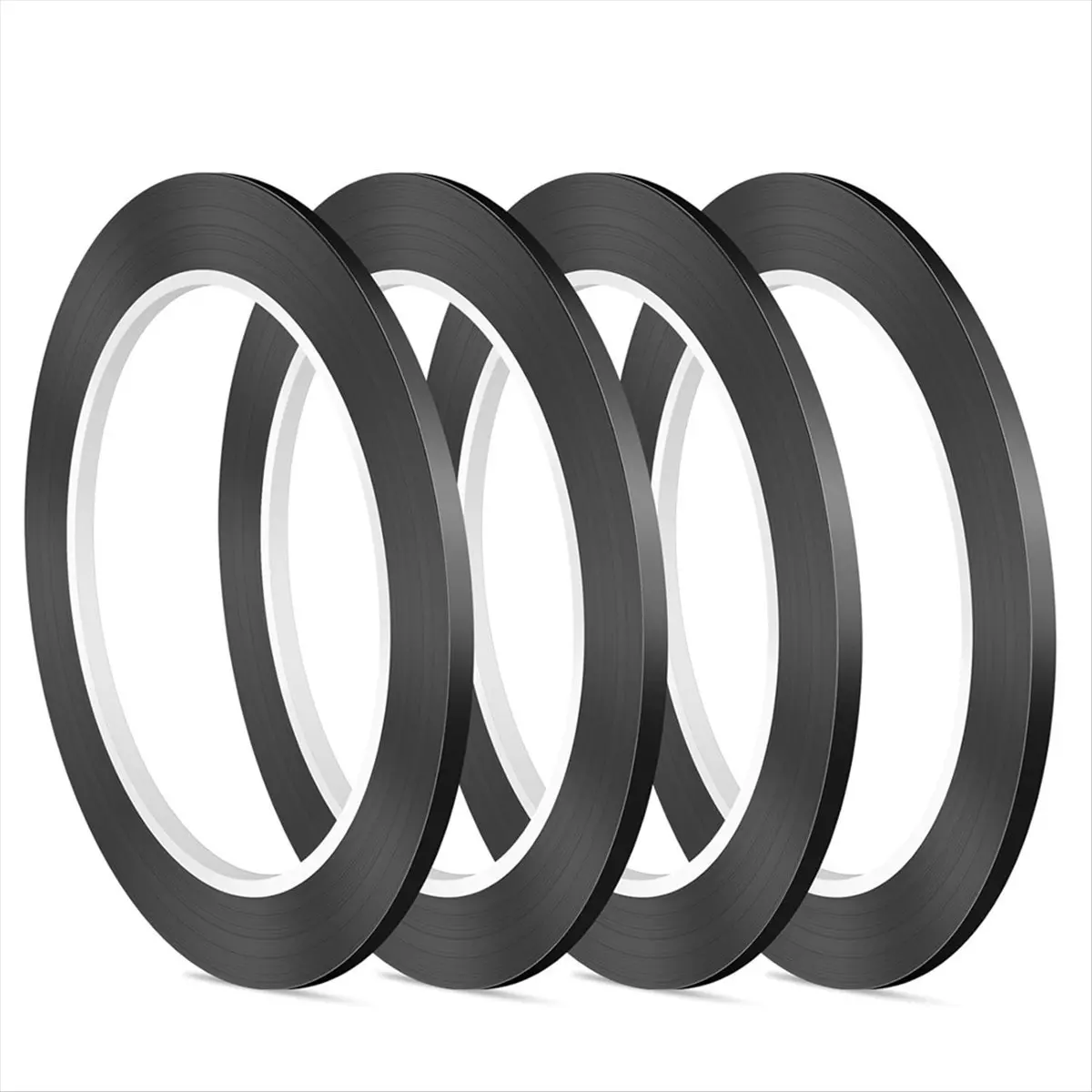 KSOL 4PCS Whiteboard Tape, Black Pinstripe Tape, 3 mm Width Pin Striping Tape, for Classroom,Conference Display (PET)