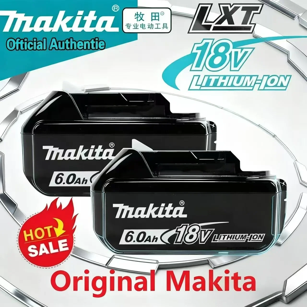 

18v Makita 6.0Ah rechargeable lithium battery, Makita DJR189 Electric Planer DGA504 125mm power tool BL1850B BL1850 BL1860