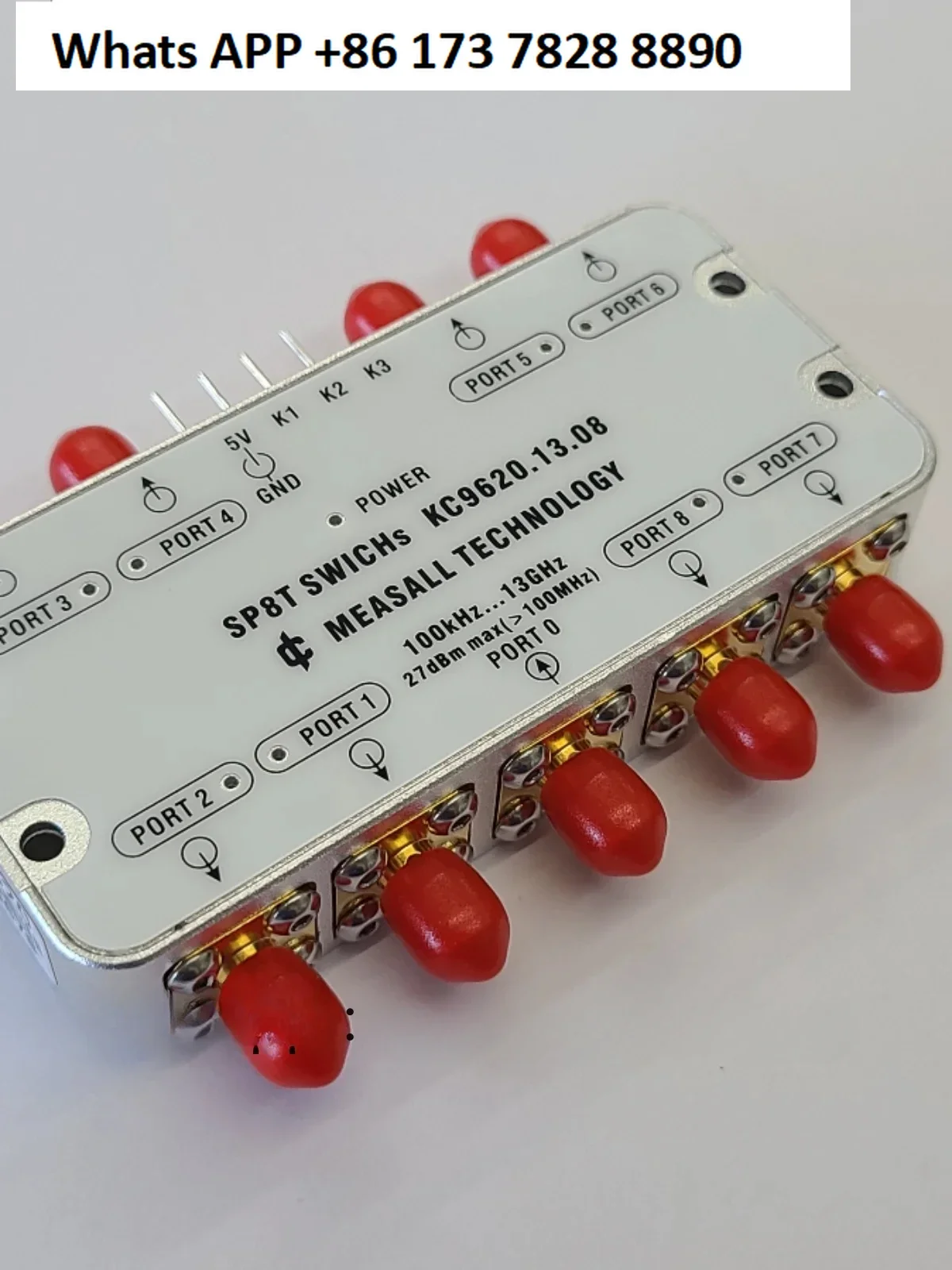 8-way electronic switch SP8T RF gator, LF~8GHz microwave switch, ultra-wideband eight selections with one indicator