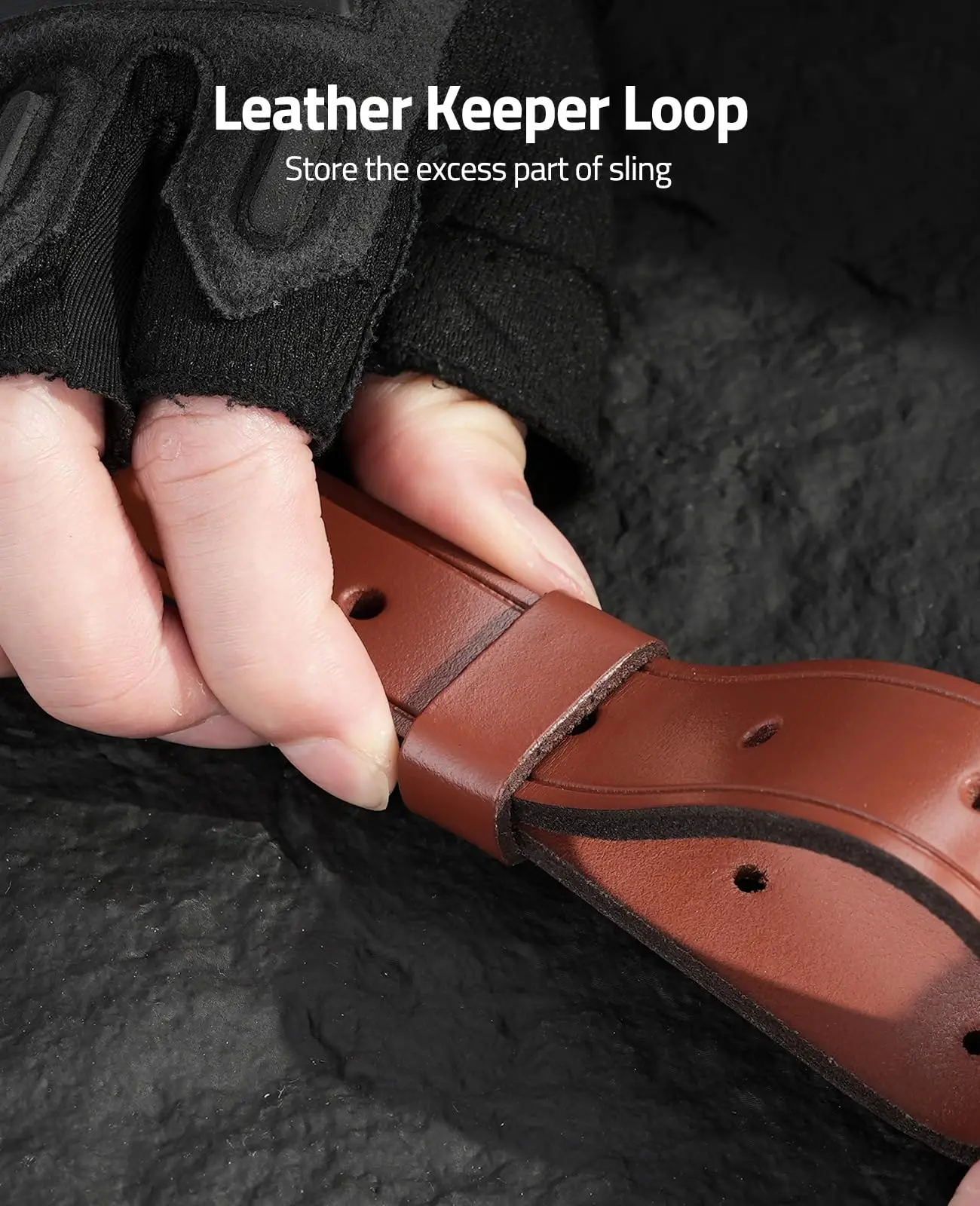 CVLIFE Eslingas de pistola de cuero con eslinga de dos puntos con giratorios extraíbles Correa ajustable para rifle Lenft para deportes al aire libre