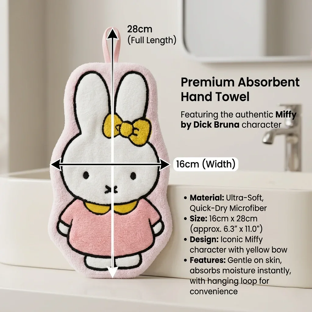 2026 HEISSER VERKAUF 1/3 Stück Niedliche Miffy Handtücher Verdickte Toiletten- und Badezimmer-Cartoon-Tücher Geschenk Handtücher Miffy Zubehör – Detail 1