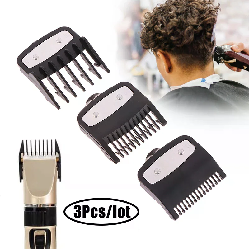 3pcs Hair Clipper Guards Guide Combs Trimmer Cutting Guides Styling Tools Attachment Compatible 1.5mm 3mm 4.5mm