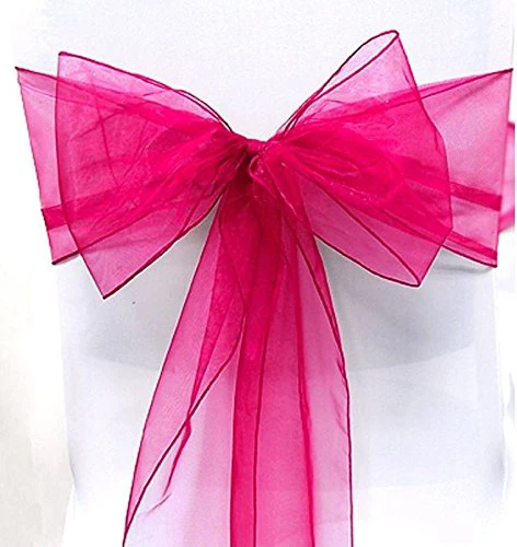 10PCS Imixcity Beautiful Organza Chair Ribbon Bows Sash for Wedding or Banquet Rose