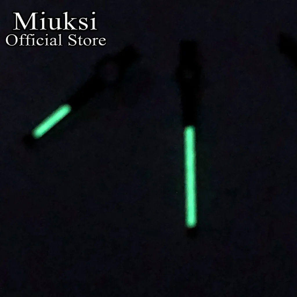 Miuksi silver black watch hands green luminous fit NH35 NH36 movement