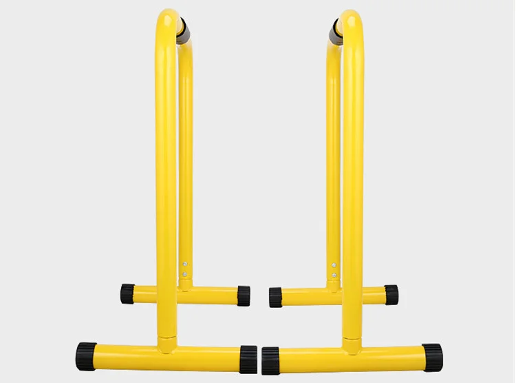 معدات اللياقة البدنية الداخلية الأفقية لصالة الألعاب الرياضية باللون الأصفر، قضبان متوازية لتدريب الجسم #2