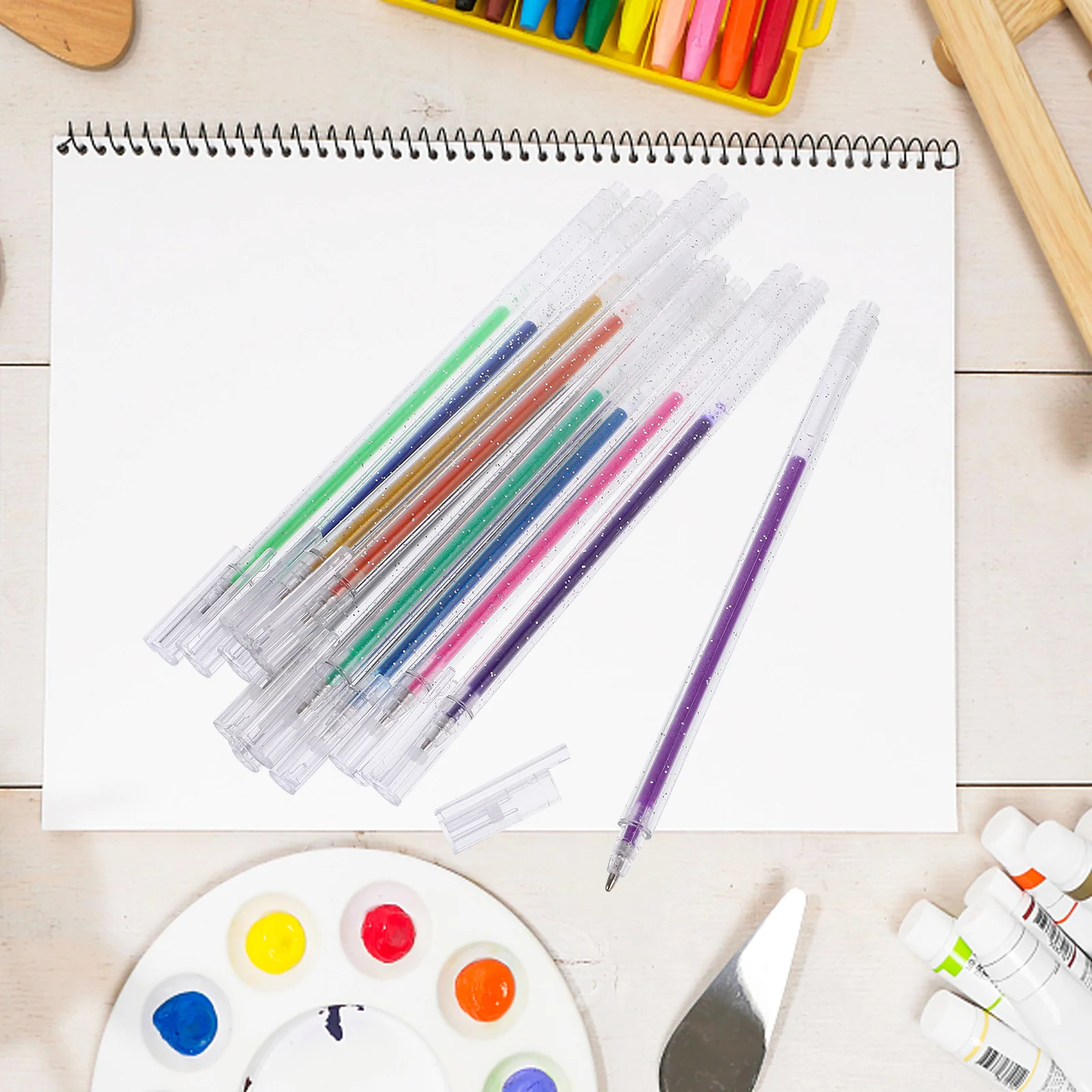 

12Pcs Glitter Pen Set for Note Taking Drawing Highlighting Fluorescent Highlighters Paint Markers