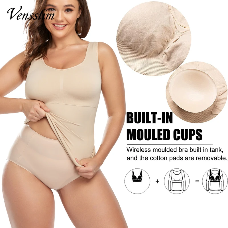 Slim Up Lift Plus Size Bra Tank Top Women Body Shaper Removable Body Shapers Underwear Slimming Corset Shapewear Sexy Shapers