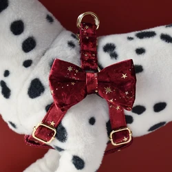 Wine Red Harnes Personalized Puppy Dog ID Collars Free Engraved LOGO for Small Medium Large Dogs American Cocker Spaniel Star 03