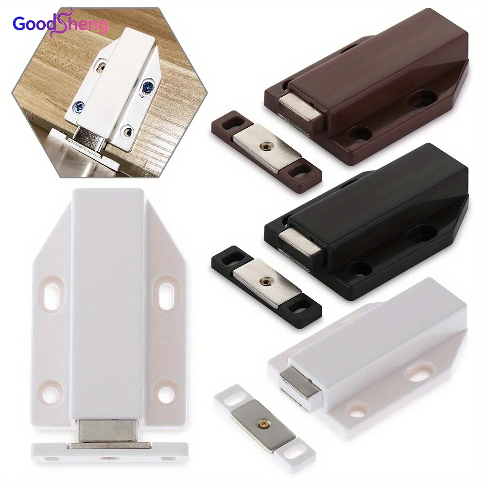 GOODSHEN Heavy Duty Magnetic Door Catch Latch Stainless Steel Rebound Device Push Release Furniture Closet Cabinet Door Hardware