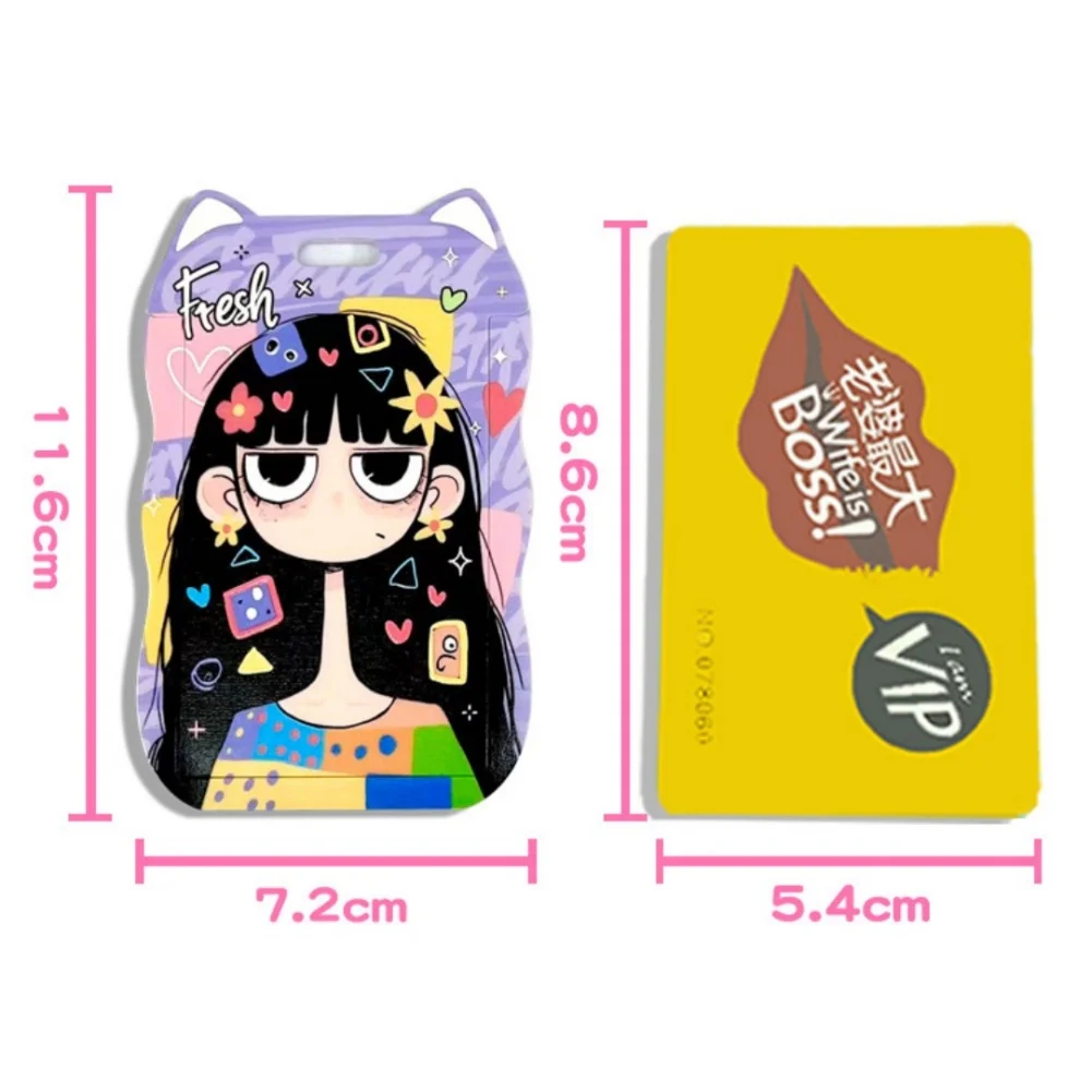 حامل بطاقة الهوية الطالب حامل بطاقة الحبل البلاستيكي حامل بطاقة الأذن القط الإبداعية للعمل المفاتيح المدرسة #1