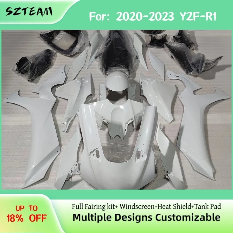

Комплект белых обтекателей для мотоцикла YAMAHA YZF-R1 2020-2023, аналог OEM, панели кузова YZF R1 20-23
