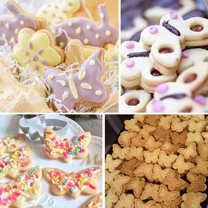 5Pcs/Set Stainless Steel Biscuit Mold Set Butterfly Cookie Cutter DIY Cake Decoration Tool Chocolate Pastry Baking Snacks Mold
