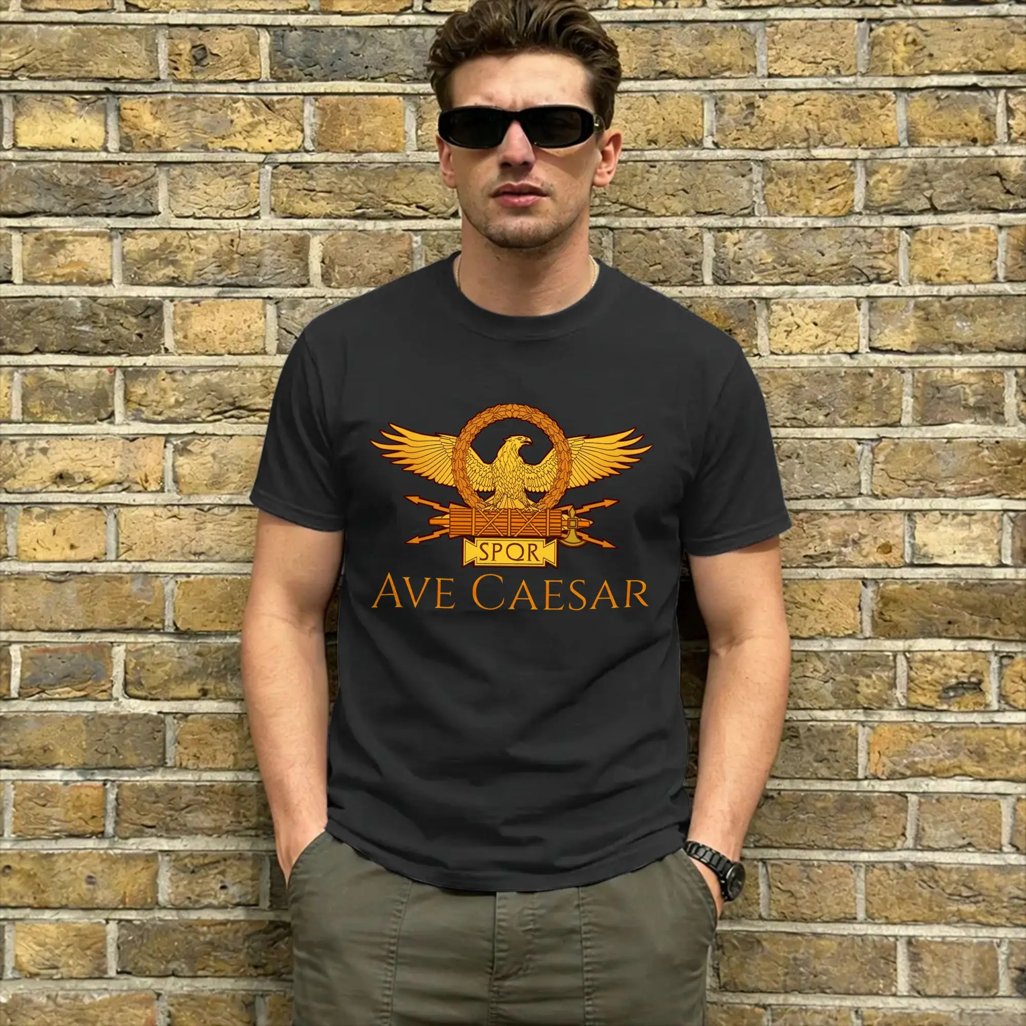 Fashion Ave Caesar T-Shirts for Men Crewneck 100% Cotton T Shirt  Short Sleeve Tees Plus Size Clothes