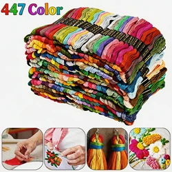 447 Color Cross Stitch Threads Cotton Rainbow Embroidery Floss Color Palettes Bracelets Floss 8M DIY Thread Crafts