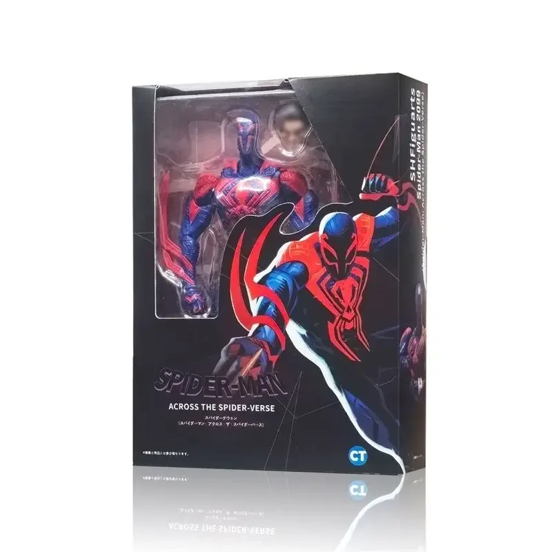 Spiderman 2099 Anime Figure Spiderman Across The Spider-Verse Part One Shf Action Figurine Model Statue Toy Desk Decora Kid Gift