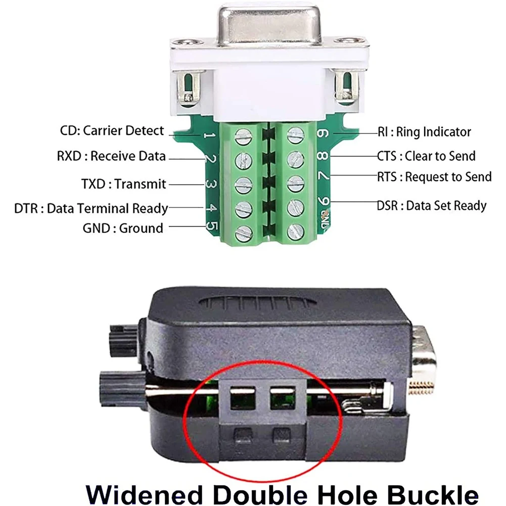 A23F-DB9 Solderless RS232 D-SUB Serial To 9Pin Port Terminal Male Female Adapter Connector Breakout Board (2-Male+2-Female)