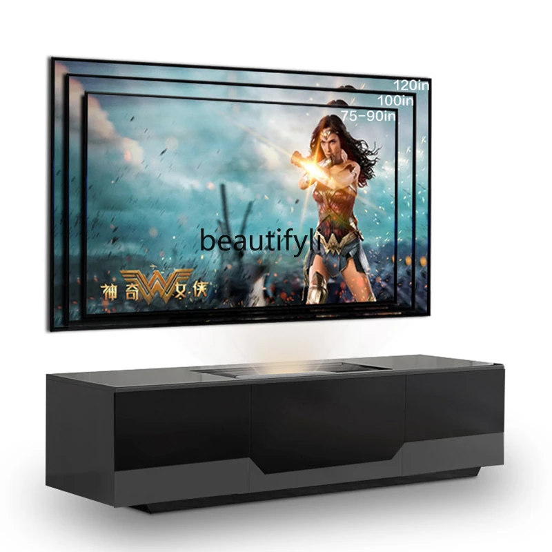

TV cabinet electric intelligent telescopic audio and video equipment central laser, mobile station