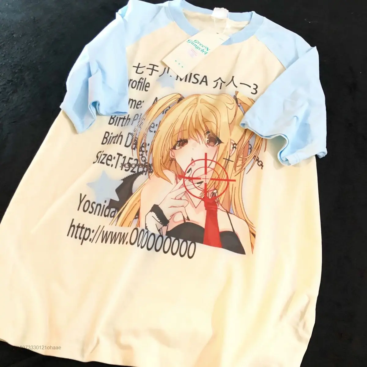 Anime Cute Print Summer Cotton T-shirt Color Blocking JK Girl Short Sleeve Raglan Men Women Loose Tees Y2k Harajuku Fashion Tops