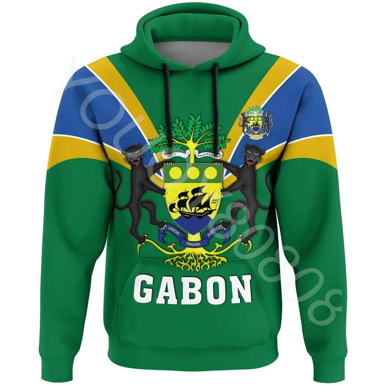 

Spring Autumn New Gabon Zip Hoodie - Fangs Style African Clothing Men's Zip Hoodie Retro Harajuku Sportswear