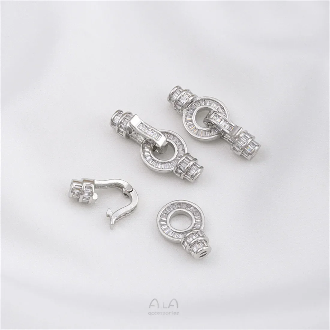 14K الذهب اللون الزركون العالمي مشبك المشبك ل عقد من اللؤلؤ وسوار ذاتي الصنع اليدوية والمجوهرات اتصال حلقة رئيس C001