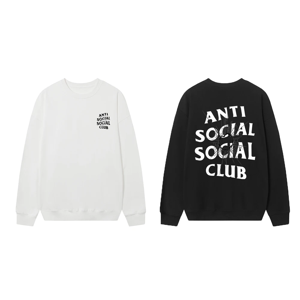 

Свободный свитшот из чистого хлопка с круглым вырезом и принтом в виде разбитых букв, повседневный стиль для молодежи, осенне-зимняя уличная одежда