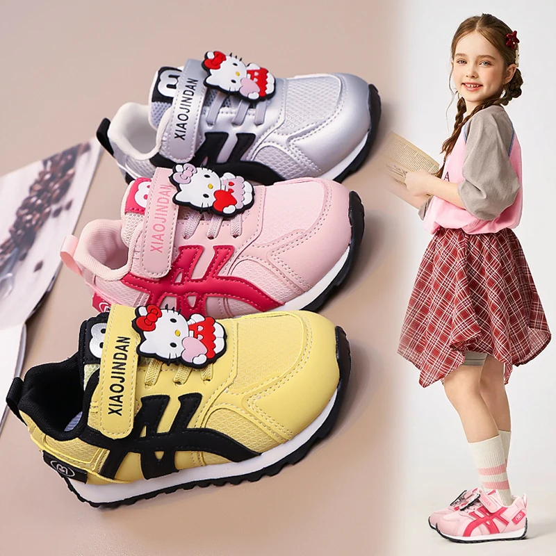 

Anime Cartoon Children Hello Kitty Sneakers Kawaii Spring Autumn New Sanrio Breathable Casual Running Dad Shoes Soft Bottom