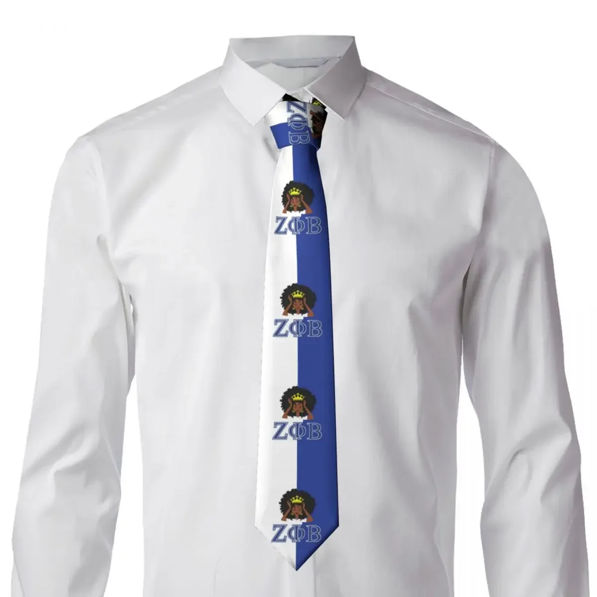 Custom Zeta Phi Beta Sorority Neck Tie Men Classic ZOB Greek Letter 1920 Silk Business Neckties