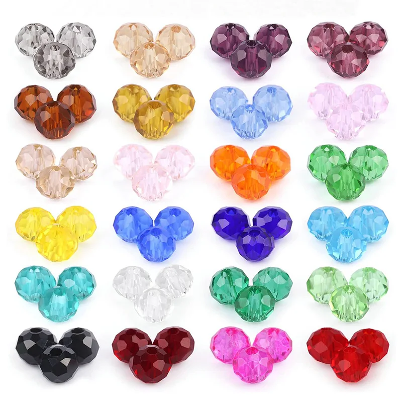 Buy 1 and Get 1 Free 4mm Crystal Glass Beads 24 Colors Faceted Small Bracelet Beads Bulk for Jewelry Making DIY Total 300PCS