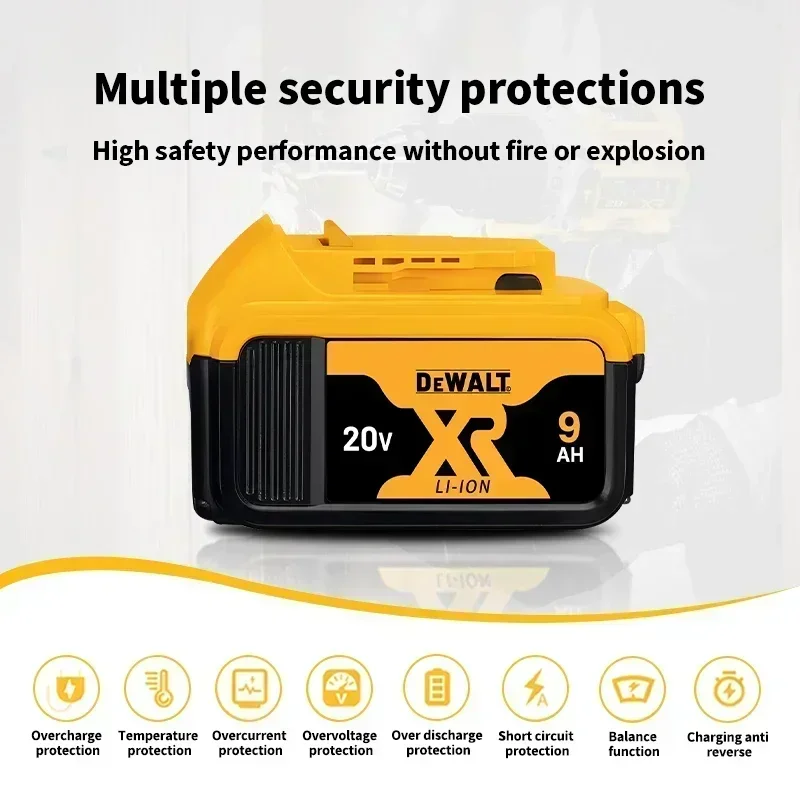 Original DEWALT battery, 20V, 2.0-9.0AH, rechargeable lithium-ion battery, DCB115, DCB118,  DEWALT tool battery+charger