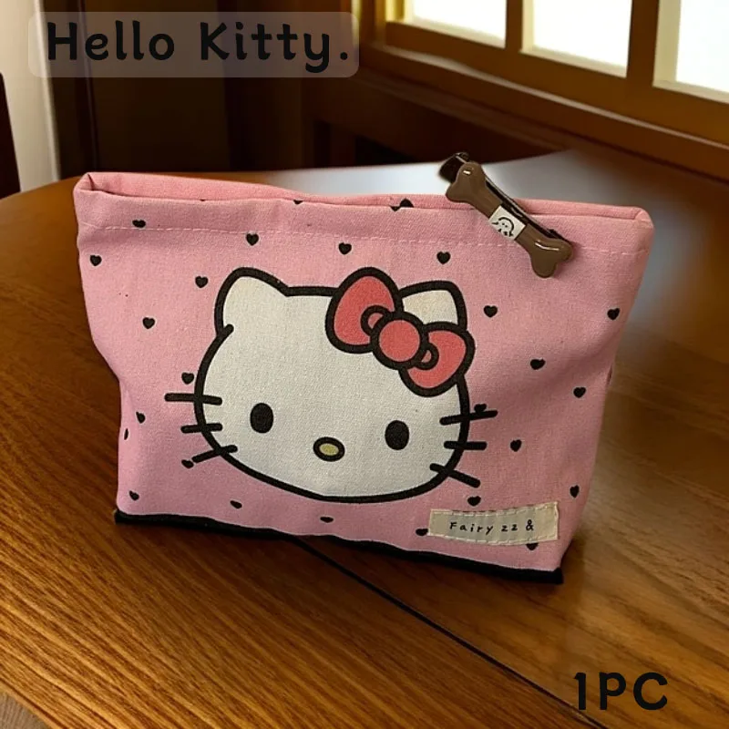 

Handbag Sweetheart Hello Kitty Original Seasonal Cute Cosmetic Bag Portable Simple Style Cartoon Large Capacity Storage Handbag