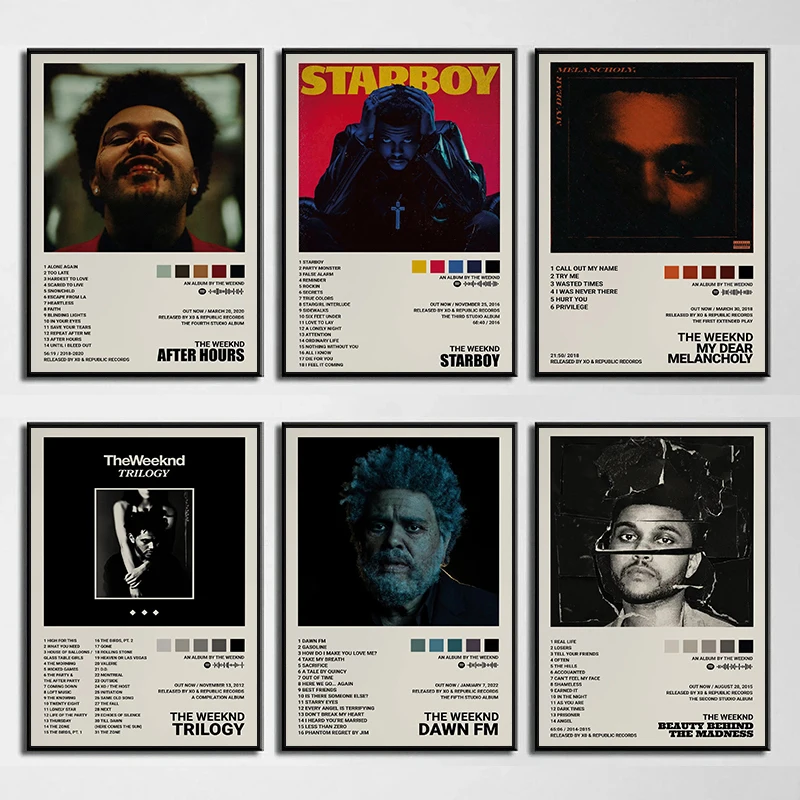 Музыкальный альбом Star The Weeknd, хип-хоп, плакаты, печать на холсте, певица, настенная художественная картина для гостиной, украшение для дома, подарок Музыкальный альбом Star The Weeknd, хип-хоп, плакаты, печать на холсте, певица, настенная художественная картина для гостиной, украшение для дома, подарок