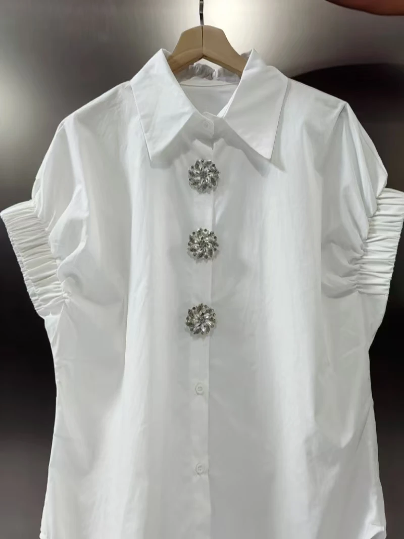 Luxury High-end Cotton Blouses Shirts For Women 2026 Summer New Fashion Trend Loose Casual Tops Blusas Elegant Office Lady Shirt