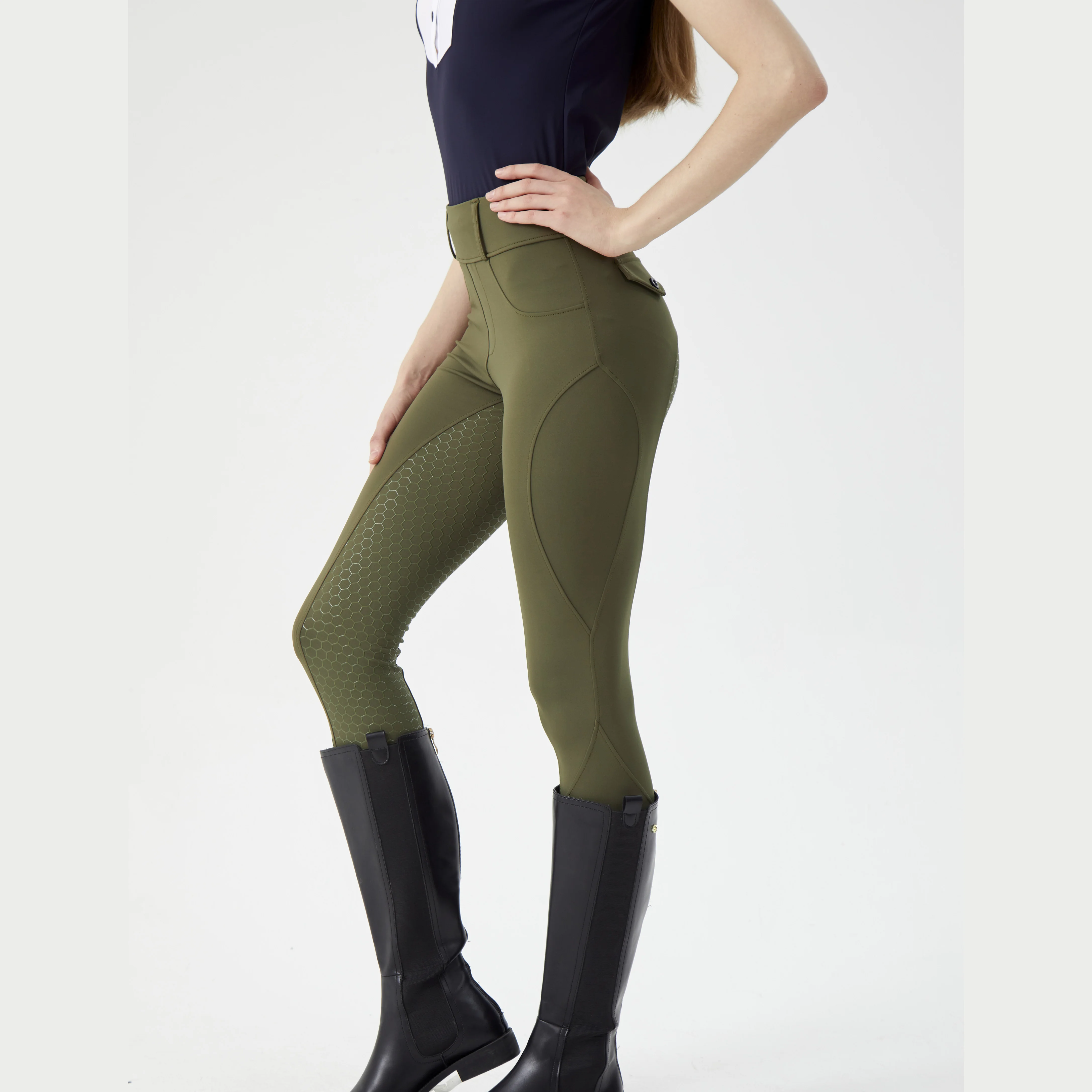 Four Seasons Reithose Damen Professionelle Reitsport-Hose mit Silikon-Anti-Rutsch-Beschichtung Verschleißfeste Hochelastische Hose – Detail 3