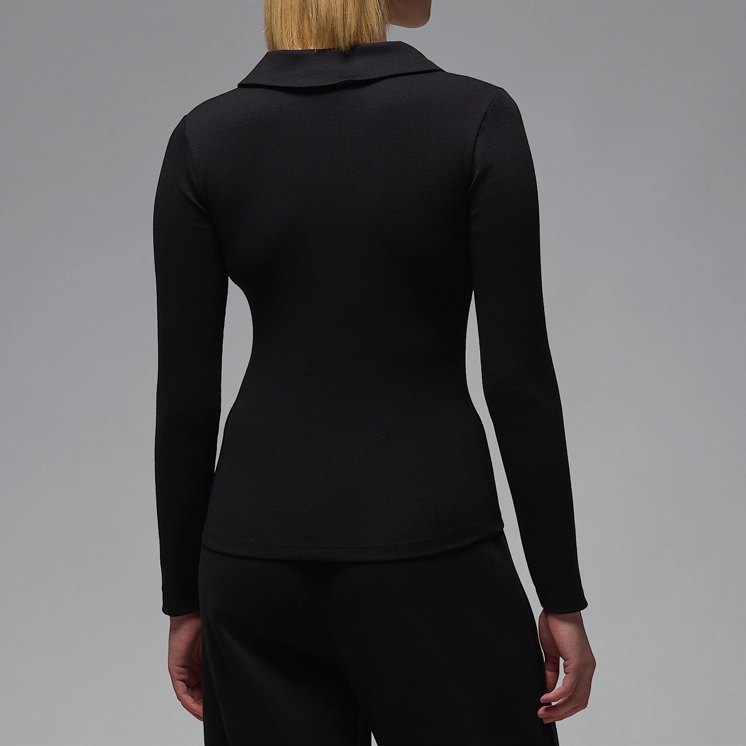 Nike genuine JORDAN women's sports and leisure tight fitting soft V-neck long sleeved shirt FV7192-010