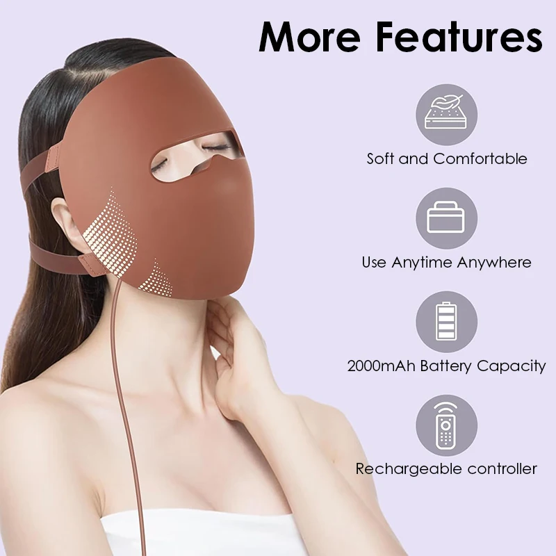 4DシリコンフェイスLEDマスク 660nm 850nm 4色 フェイス若返り しわ肌修復 美肌除去 毛穴サロン スキンアンチエイジング