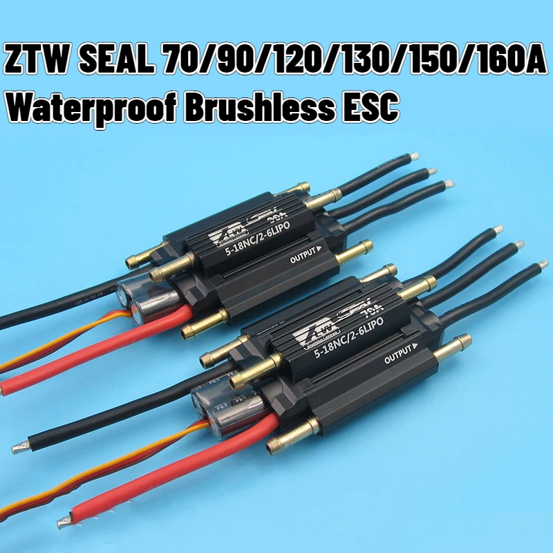 

ZTW SEAL Brushless ESC 70A/90A/130A/160A SBEC 120A/150A OPTO HV Water-cooled Bidirectional Fully Waterproof ESC for Ship Model