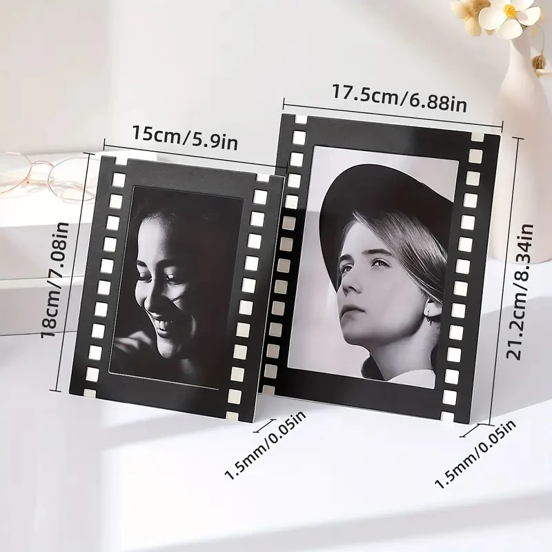10 Film Photo Frames with Brackets European and American Classic Black and White Photos Cardboard Photo Frame Home Desktop Displ