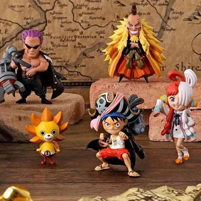 Bandai Original One Piece Devil Fruit Sixth Naval Figure Q Ver Luffy Uta Zephyr Shiki Gashapon Figurines Model Statue Kids Toy