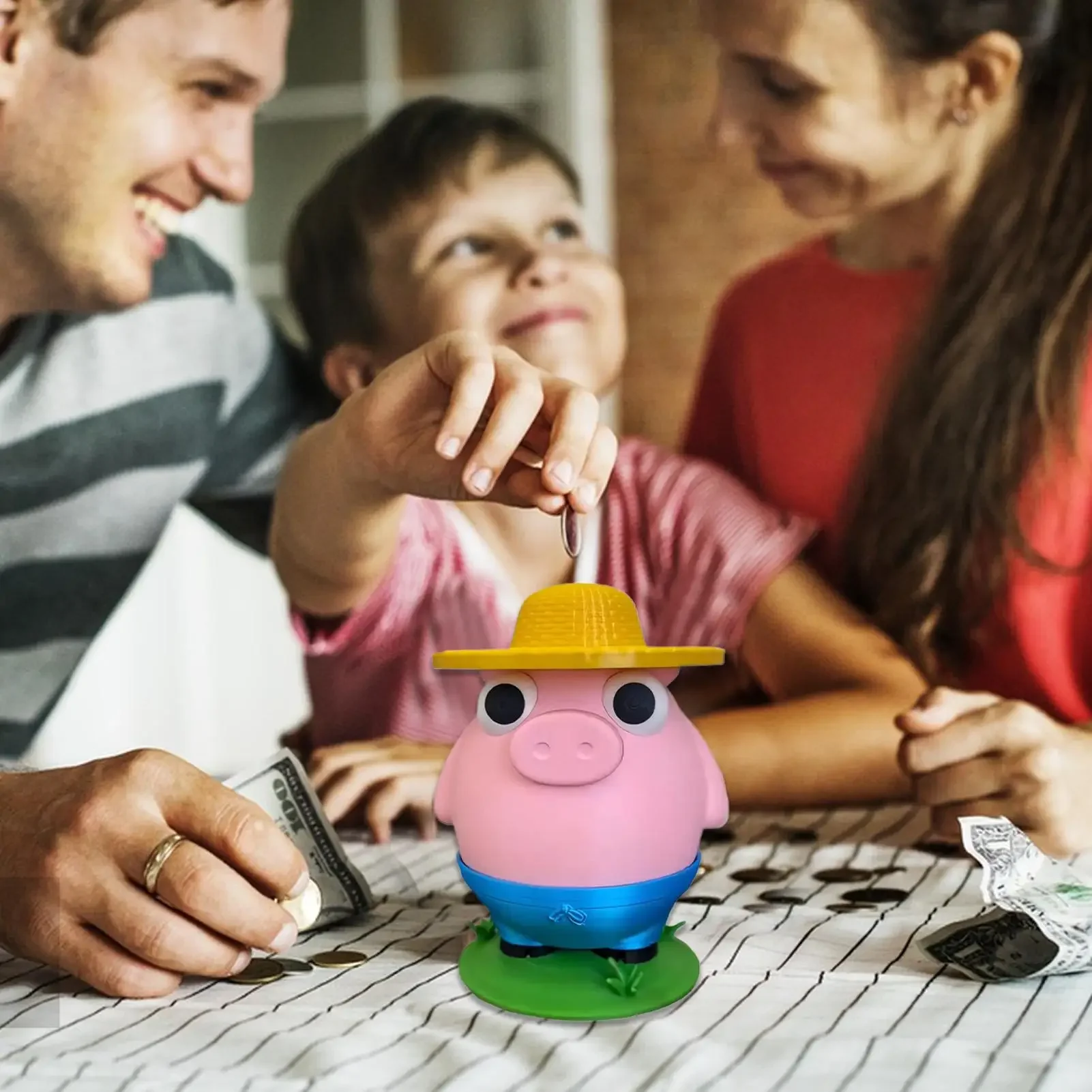 3D Printed Animal Coin Box Cash Bank Prank Toys Cute Coin Bank for Table Financial Education Children Students Teachers